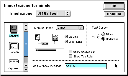 Figure 5: Terminal settings