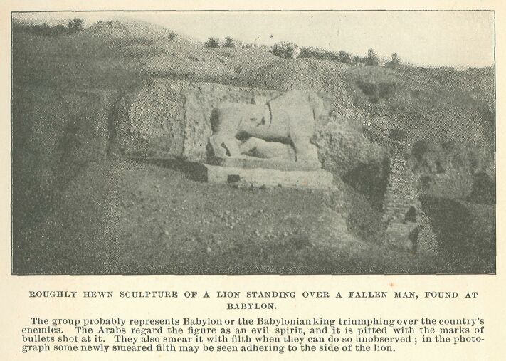 161.jpg Roughly Hewn Sculpture of a Lion Standing over A
Fallen Man, Found at Babylon. 
