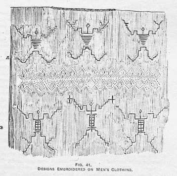 FIG. 41. DESIGNS EMBROIDERED ON MEN'S
CLOTHING.