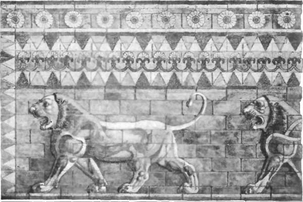 FIG. 8.—LIONS' FRIEZE, SUSA.

(FROM PERROT AND CHIPIEZ.)