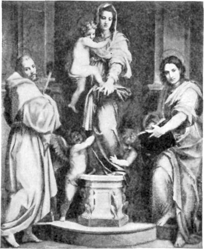 FIG. 39.—ANDREA DEL SARTO. MADONNA OF ST. FRANCIS.
UFFIZI.