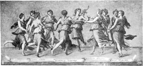 FIG. 42.—GIULIO ROMANO. APOLLO AND MUSES. PITTI.