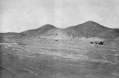 APPROACHING THE PEAKS OF CAPE COLUMBIA OVER THE SURFACE OF THE "GLACIAL FRINGE"