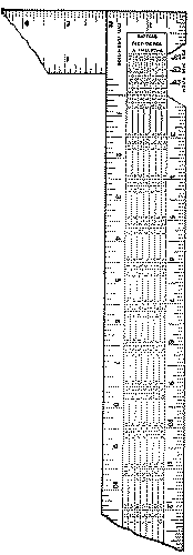 Fig. 197. Steel Square with Rafter Table.