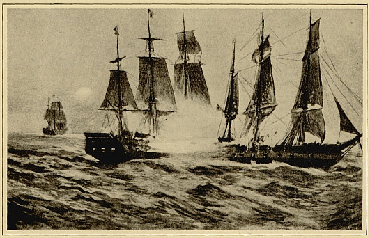 THE "CHESAPEAKE" LEAVING THE HARBOR