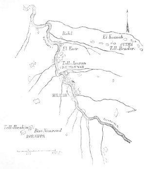 Fig. 183.—Map of the ruins of Babylon; from Oppert.