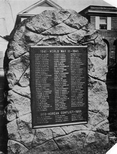 World War II and Korean Conflict Memorial Plaque.