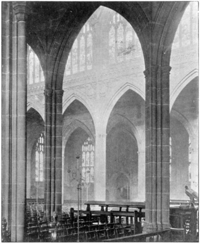 VIEW ACROSS THE NAVE, LOOKING NORTH-WEST.