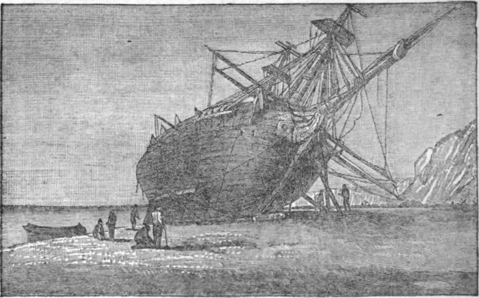 THE BEAGLE LAID ASHORE, RIVER SANTA CRUZ