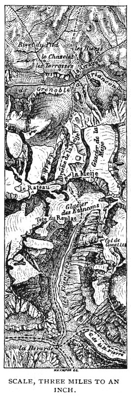 Map: Route from La Grave to La Bérarde