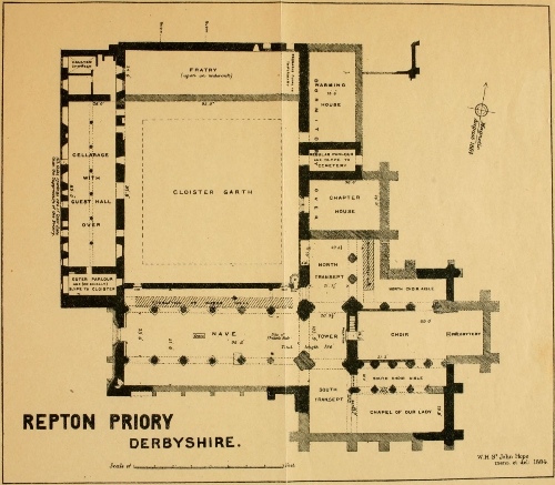 REPTON PRIORY DERBYSHIRE