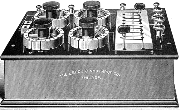 Fig 575Leeds and Northrup dial Wheatstone bridge Rotating switches are used instead of