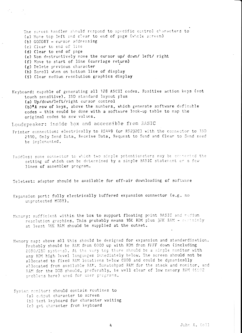 BBC Micro specification page 4