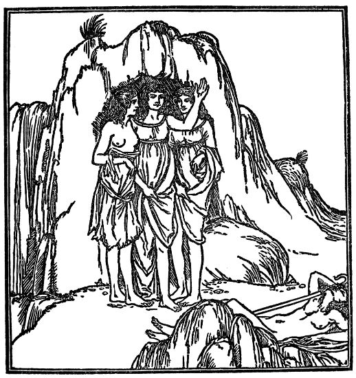 OF THE APPARITION OF THE THREE NYMPHS TO DAPHNIS
IN A DREAM.

FROM MESSRS. RICKETTS AND SHANNON'S 'DAPHNIS AND CHLOE.'
(MATHEWS AND LANE.)

REPRODUCED BY THEIR LEAVE AND THE PUBLISHERS'.